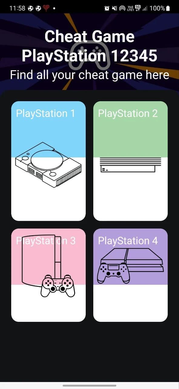 Cheat Codes for PlayStation 1234 Games App 1